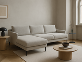 Luna Left Facing L-Shape Sofa, Pebble Boucle